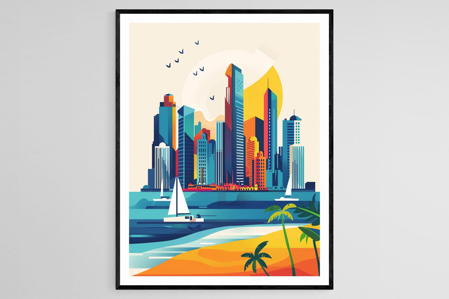 Affiche Panama City – Impression artistique du skyline moderne de Casco Viejo