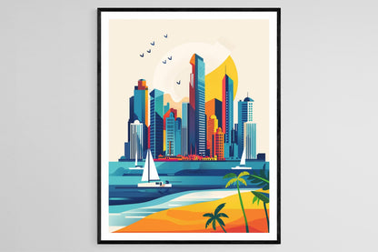 Affiche Panama City – Impression artistique du skyline moderne de Casco Viejo