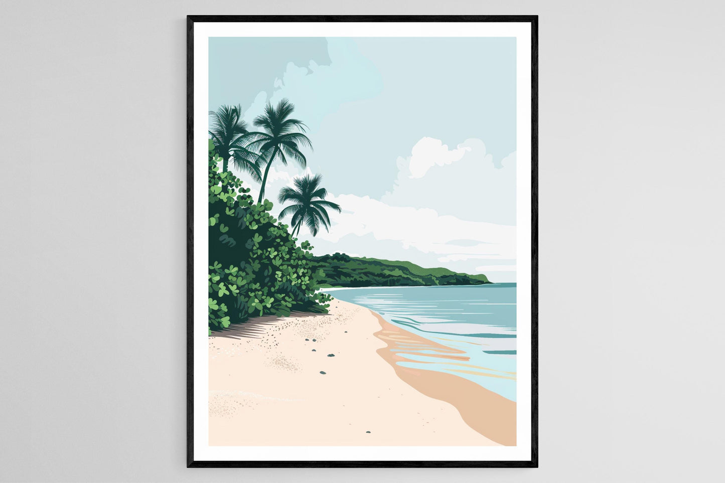 Affiche Îles Perles – Poster Paradis Tropical, Plages de Sable Blanc