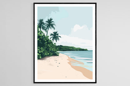 Affiche Îles Perles – Poster Paradis Tropical, Plages de Sable Blanc