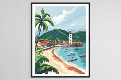 Affiche Portobelo – Impression artistique des forts coloniaux de la ville côtière historique