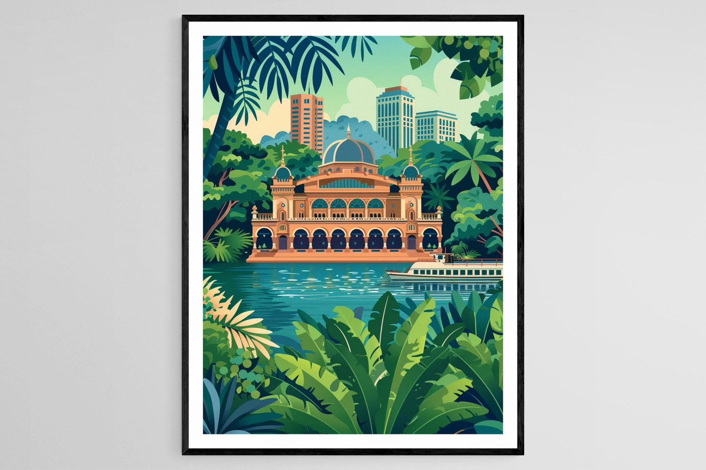 Affiche Manaus – Impression artistique de l'Opéra sur le fleuve Amazone