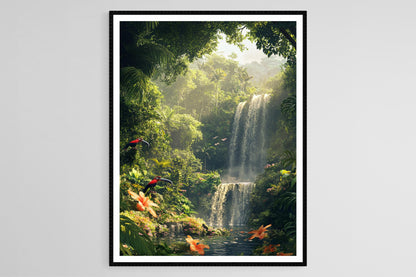 Affiche Forêt Malaisienne – Poster Arbres Majestueux et Cascades