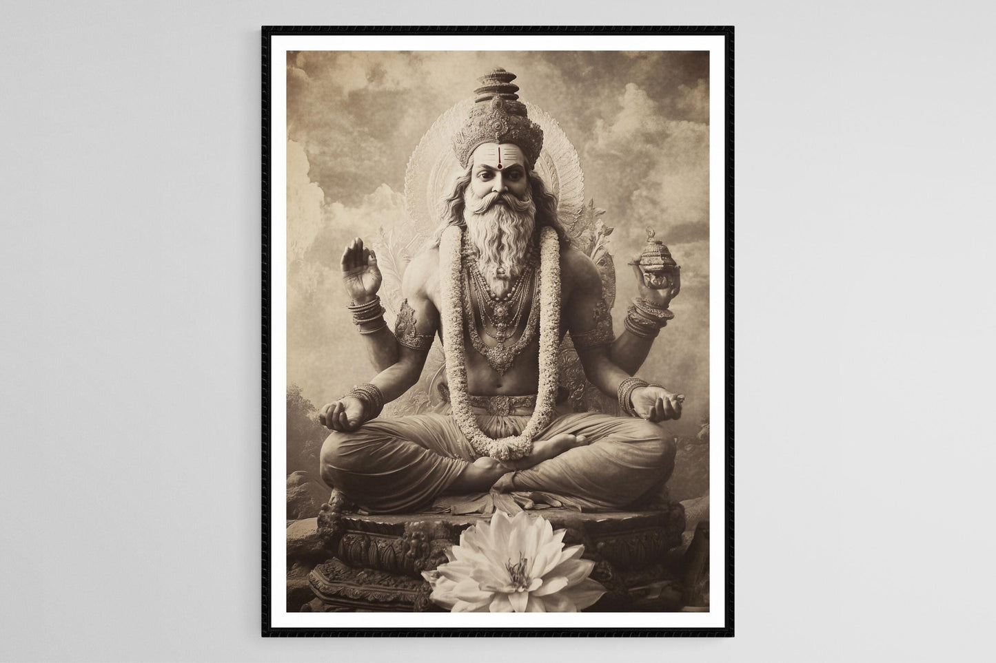Affiche Lord Brahma – Poster Art Dévotion Spirituelle Hindoue