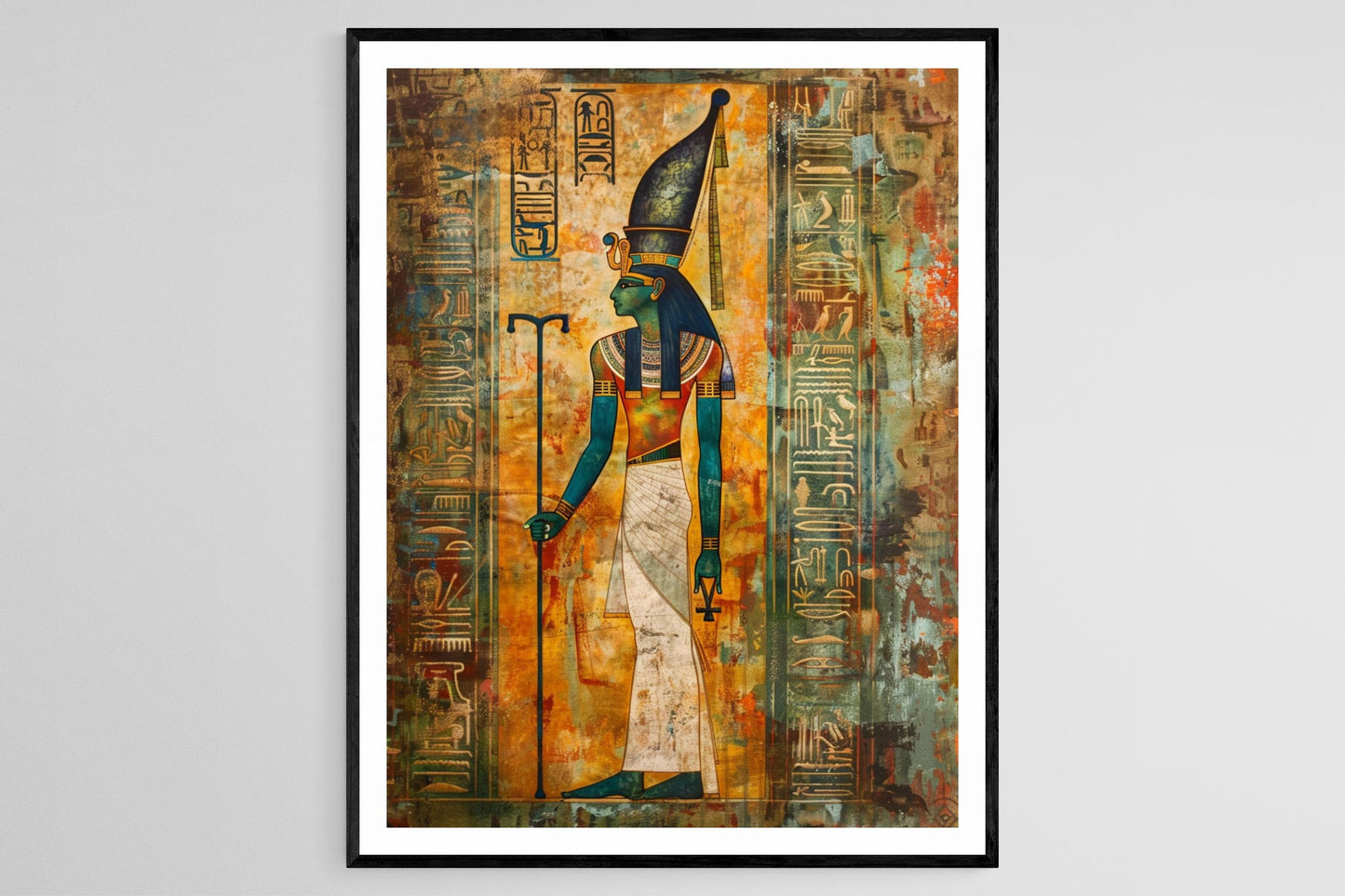 Affiche Osiris : Dieu Égyptien des Enfers, Décor Ancien