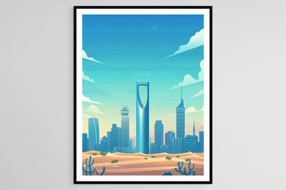 Affiche Skyline de Riyad – Poster Tour du Royaume, Métropole du Désert