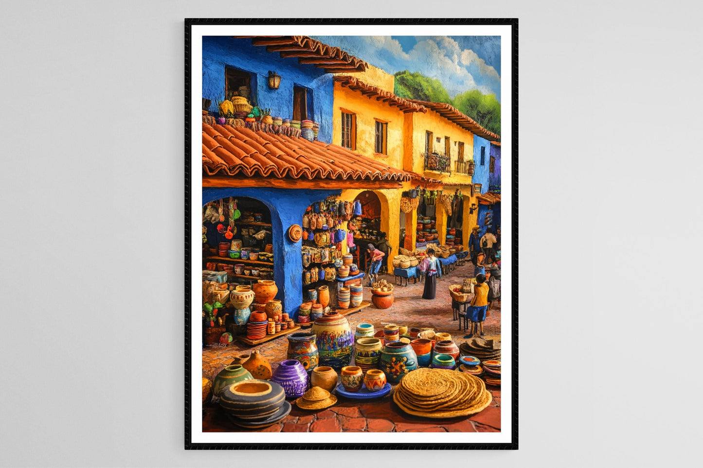 Affiche Marché Vénézuélien – Poster Arepas et Céramique Artisanale