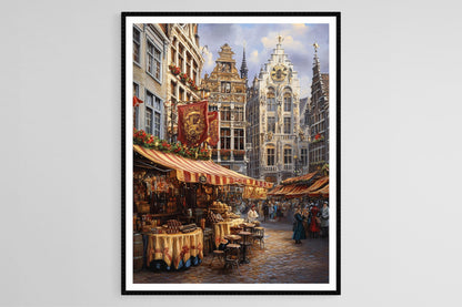 Affiche Bruxelles – Poster Truffes en chocolat et gaufres belges