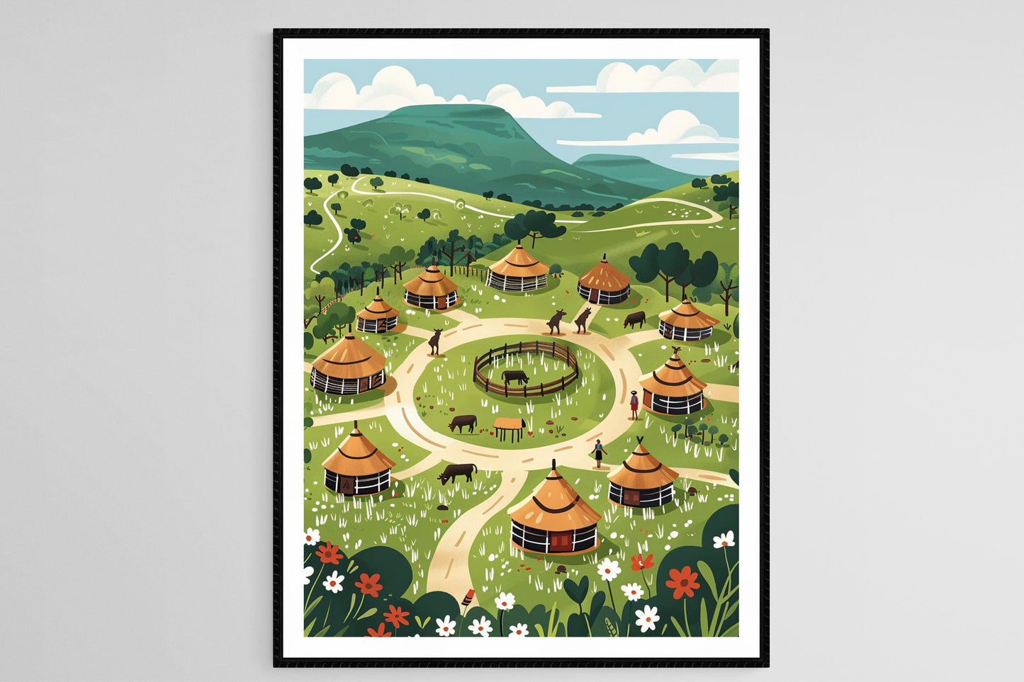 Affiche du Patrimoine Zoulou – Poster de Vie Rurale et Traditionnelle