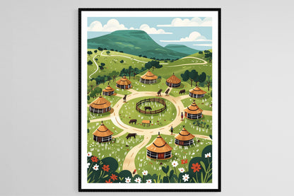 Affiche du Patrimoine Zoulou – Poster de Vie Rurale et Traditionnelle