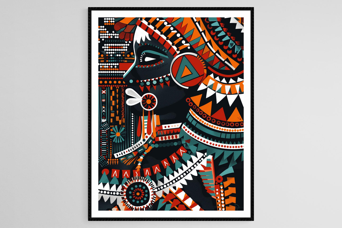 Affiche Art Zoulou – Poster Motifs de Perles Authentiques et Couleurs Vives