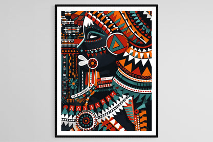 Affiche Art Zoulou – Poster Motifs de Perles Authentiques et Couleurs Vives