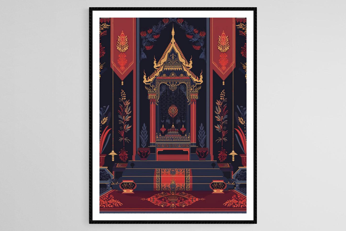 Affiche Art de perles thaïes – Décor mural culturel authentique