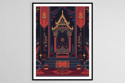 Affiche Art de perles thaïes – Décor mural culturel authentique