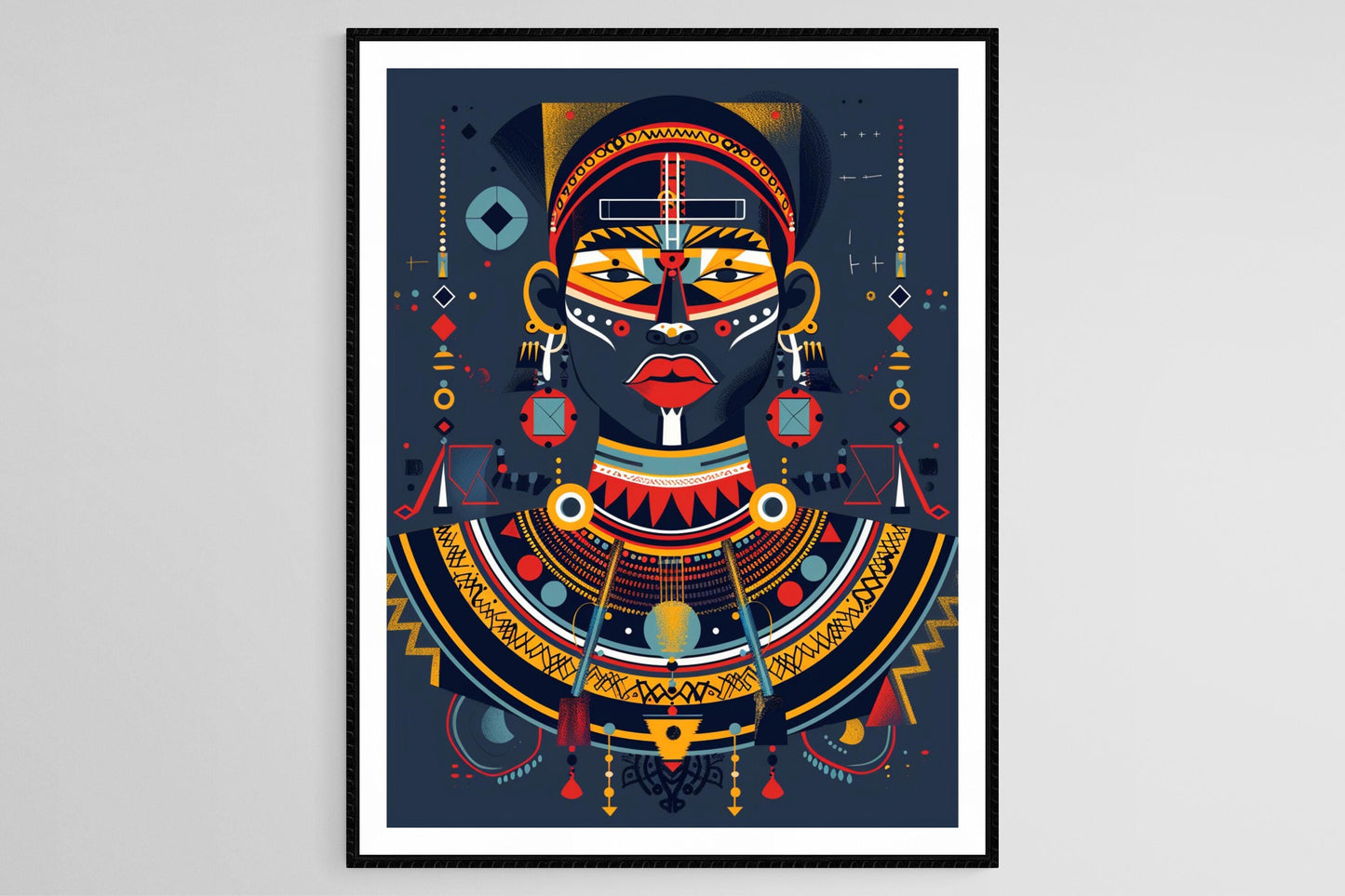 Affiche Ndebele – Art Print de Tenues Traditionnelles et Perles Colorées