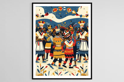 Affiche Célébration Ndebele – Poster Art avec Tenue Traditionnelle et Danses Culturelles