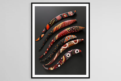 Affiche Art Aborigène – Poster Motifs Iconiques et Textures Traditionnelles