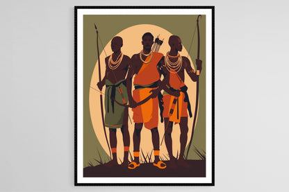 Affiche Hadza – Impression artistique de la tribu de Tanzanie du Nord
