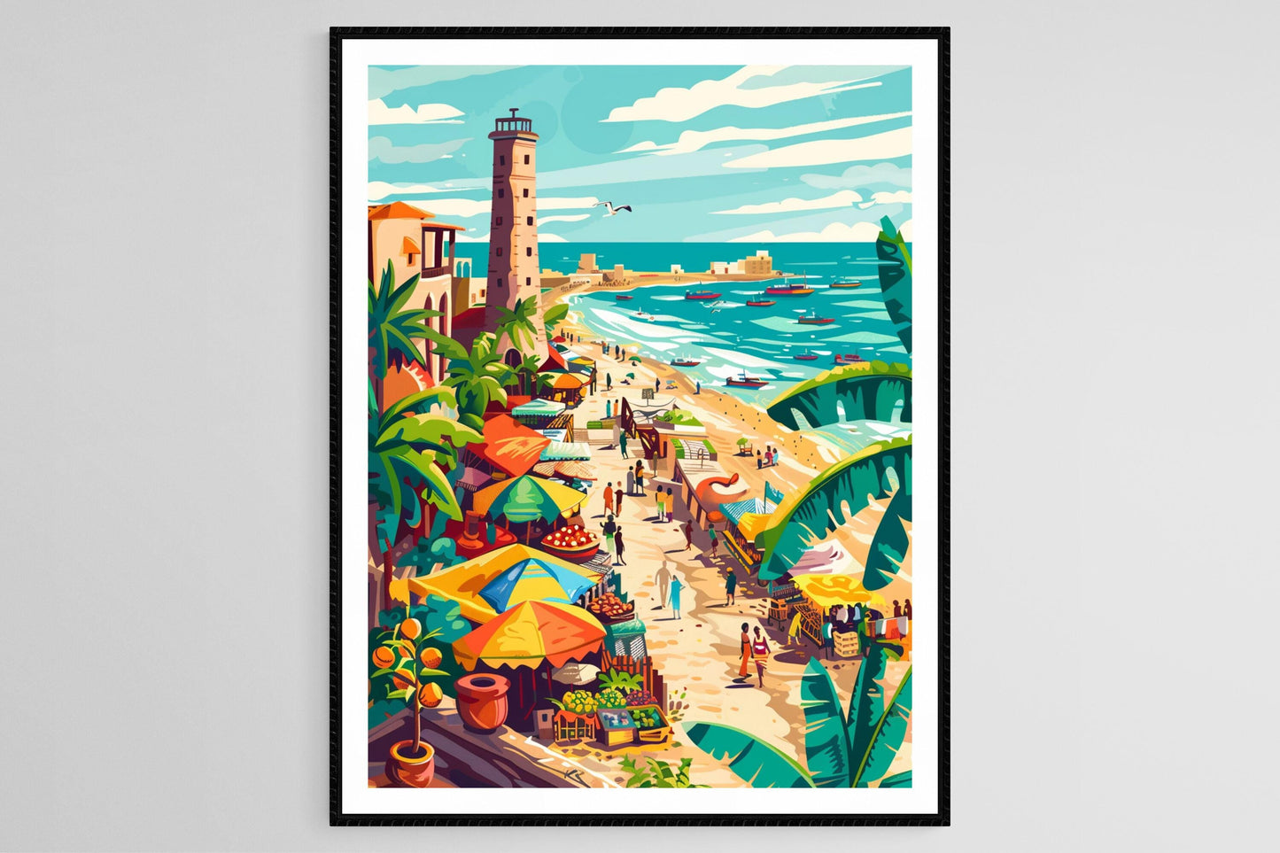 Affiche Dakar – Poster Monument de la Renaissance Africaine & Côte Atlantique