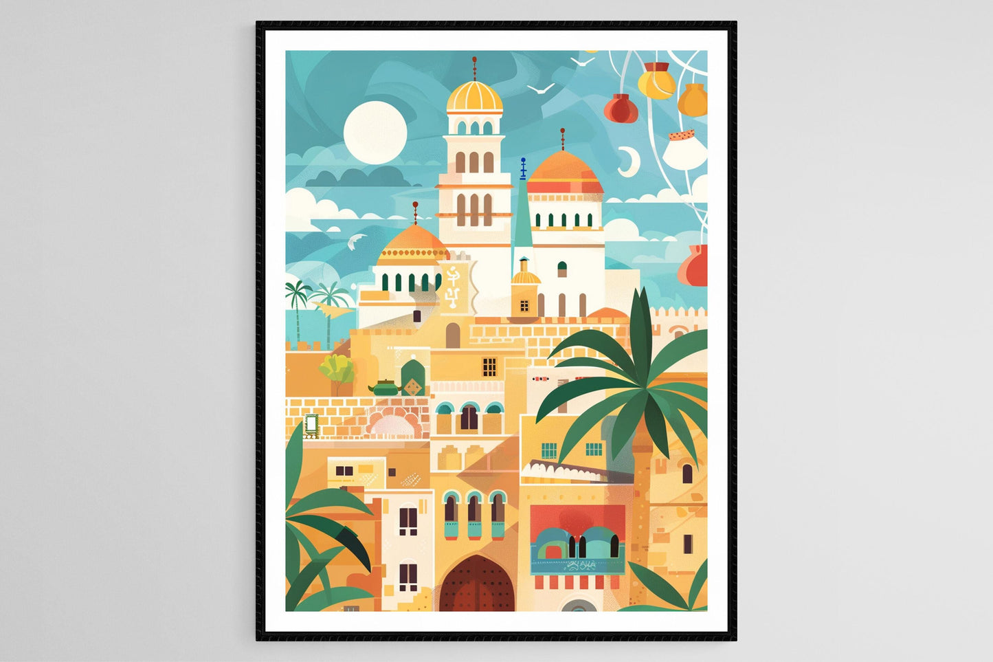 Affiche Tunis – Poster de l'historique Médina et de la mosquée Zaytuna
