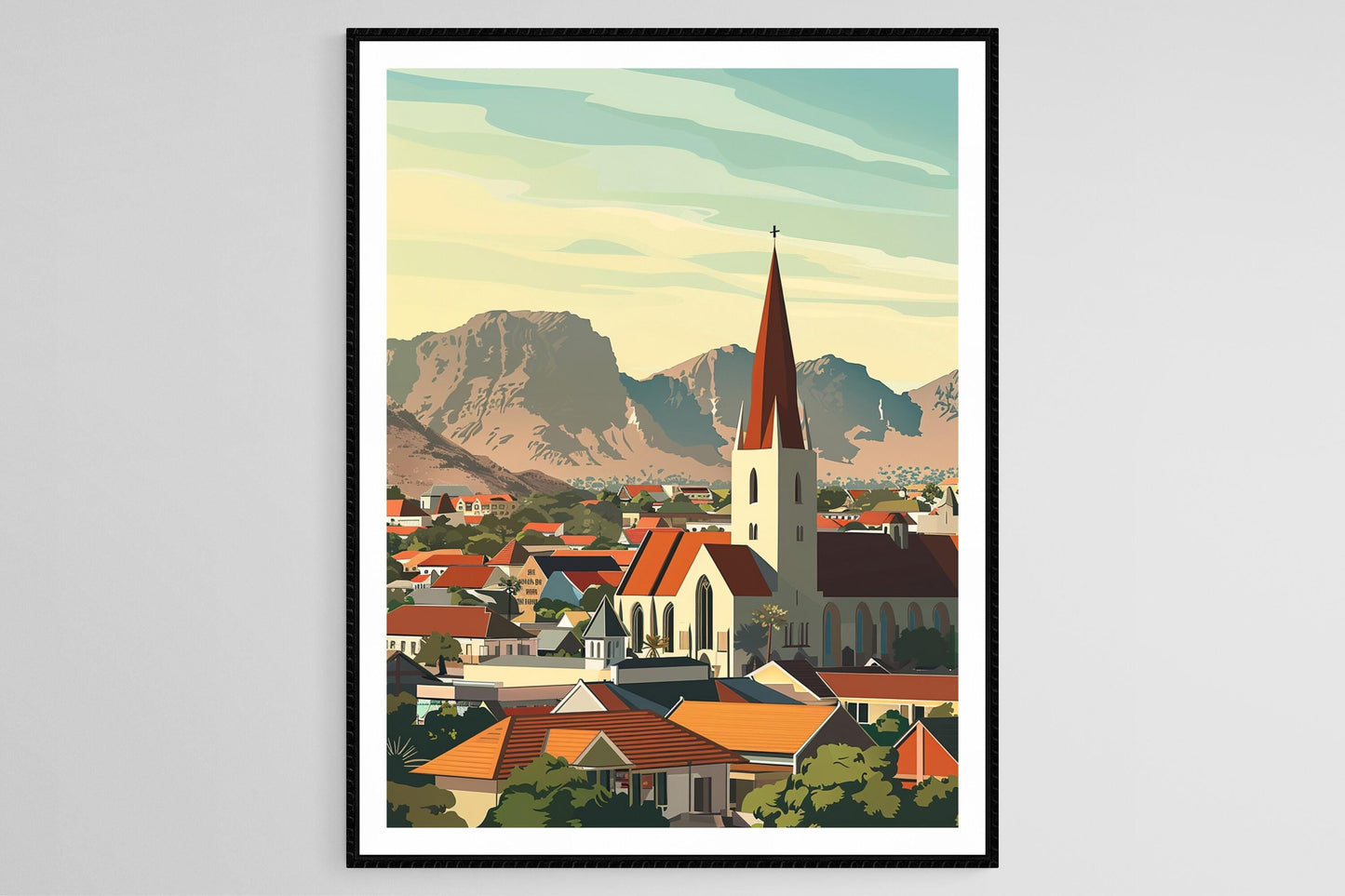 Affiche Windhoek, Namibie – Poster Christuskirche et Musée de l'Indépendance