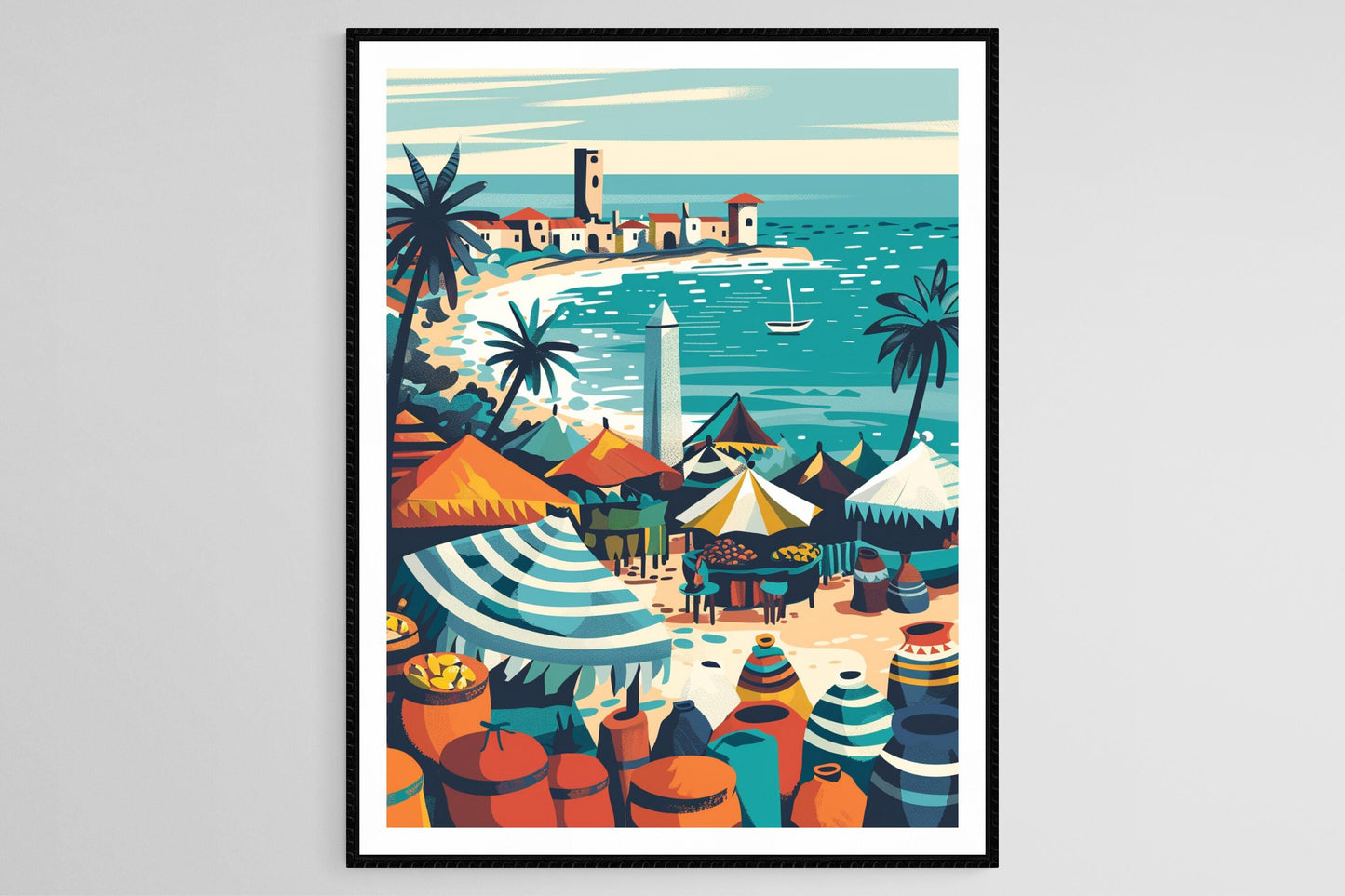 Affiche Dakar Sénégal – Imprimerie Monument Renaissance et Marchés Côtiers