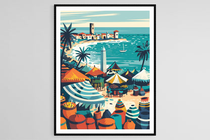 Affiche Dakar Sénégal – Imprimerie Monument Renaissance et Marchés Côtiers