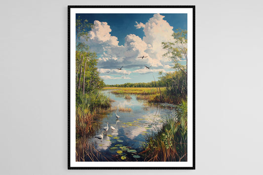 Affiche Parc National des Everglades – Art des Marais et Mangroves