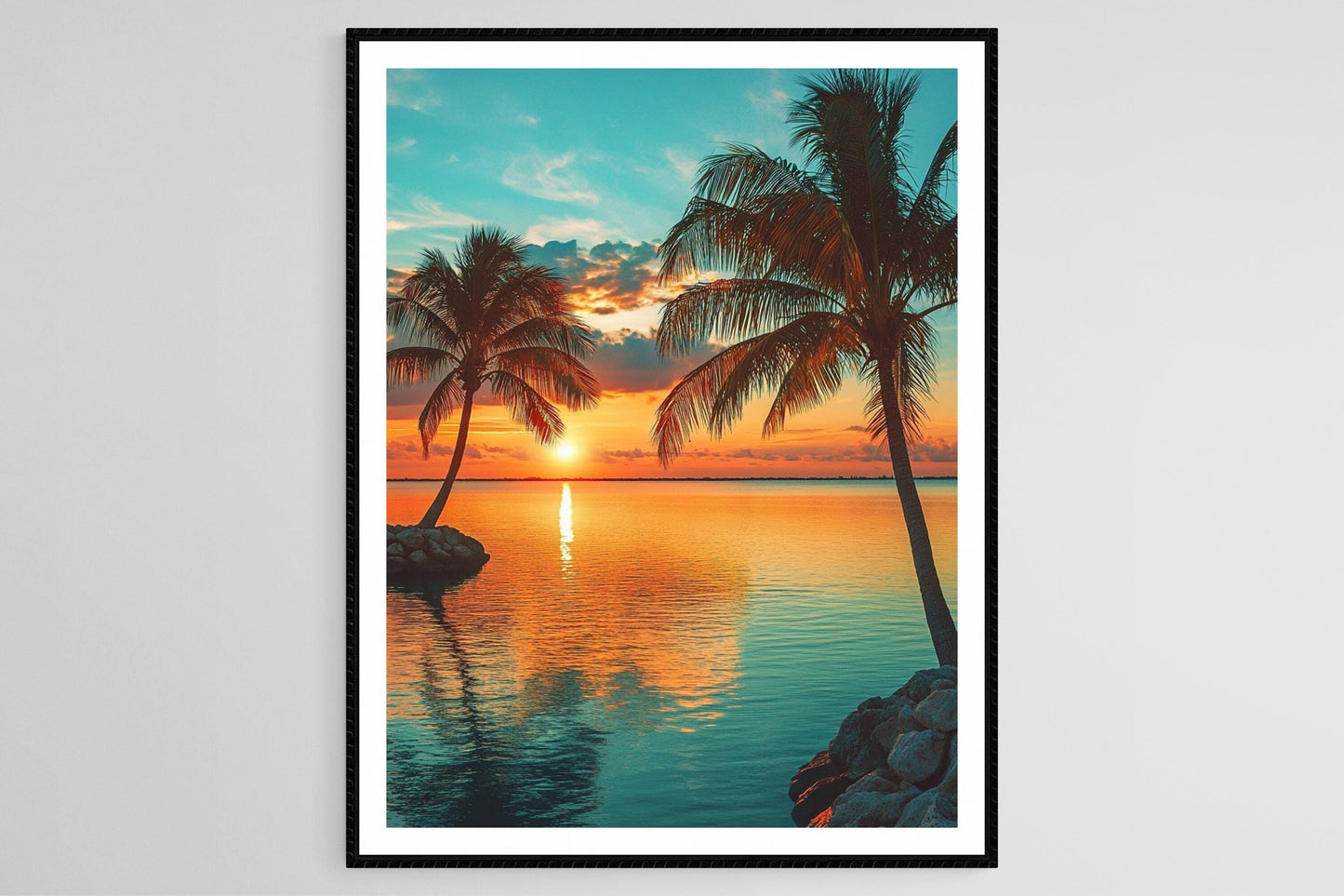 Affiche Florida Keys – Poster Art des Eaux Turquoises et Coucher de Soleil