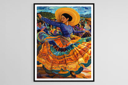 Affiche Chicano Baile Folklórico – Impression Art de Danse Traditionnelle