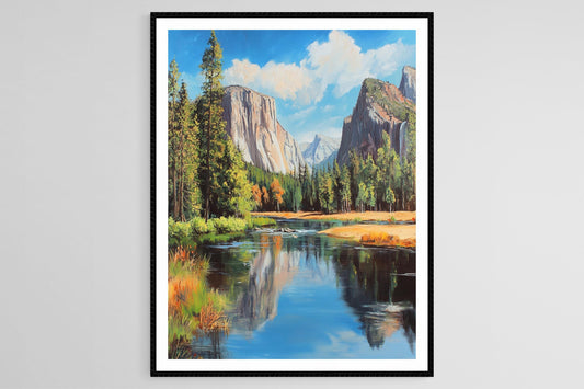 Affiche Yosemite Valley – Poster Art Époustouflant d'El Capitan et Half Dome