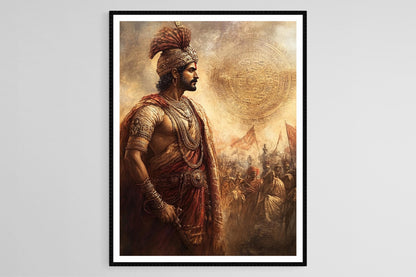 Affiche Empire Maurya – Art d'Ashoka en tenue royale traditionnelle