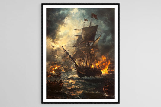 Affiche Bataille Navale – Poster Défaite de l'Armada Espagnole
