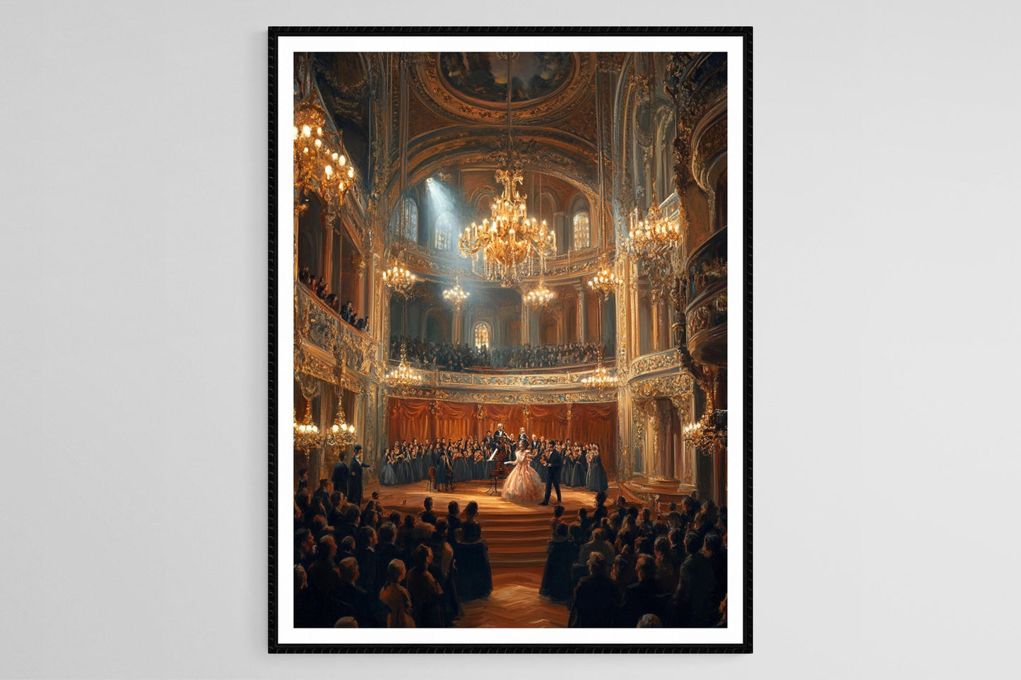 Affiche Opéra de Budapest – Poster Performance Éblouissante avec Lustres