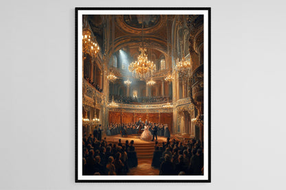 Affiche Opéra de Budapest – Poster Performance Éblouissante avec Lustres