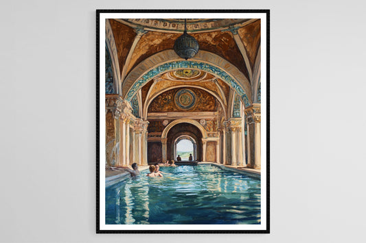 Affiche Bains Thermaux Hongrois – Poster Architecture Classique Szechenyi