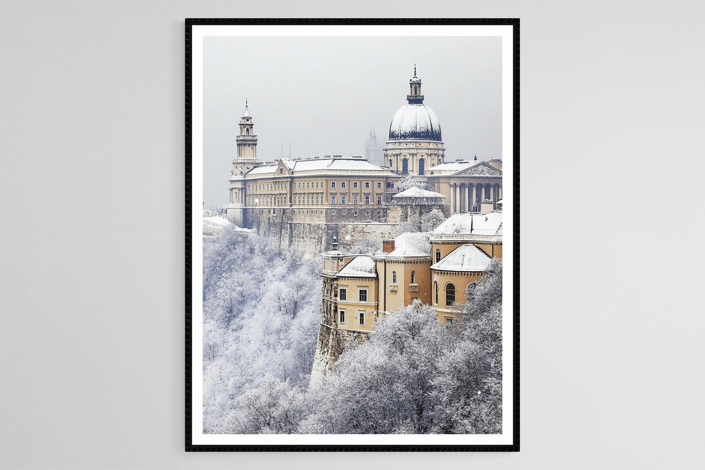 Affiche Budapest en Hiver – Poster Art de Buda, Décor Hongrois