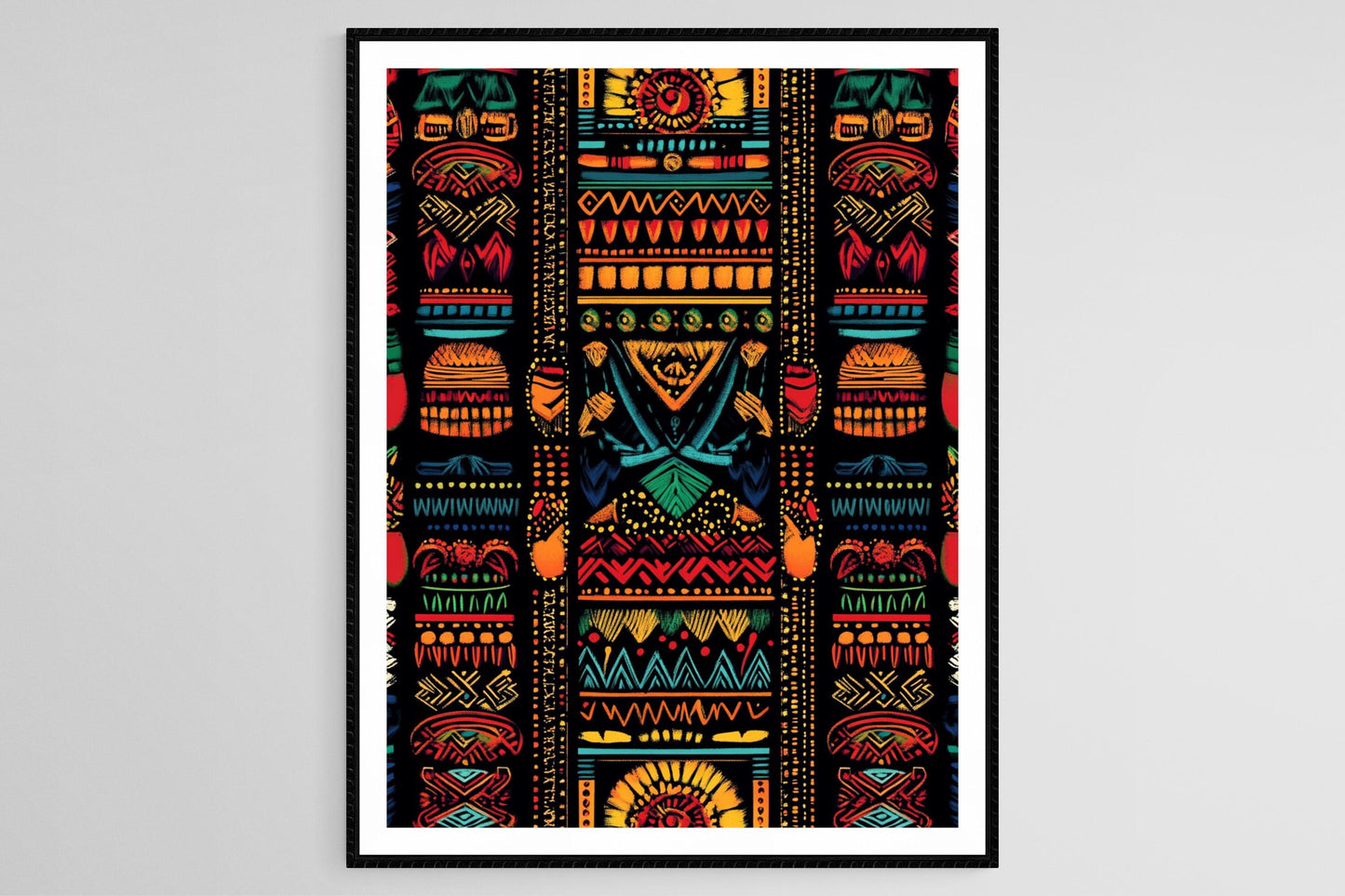 Affiche Art Tribal Africain – Imprimé Dashiki Coloré et Énergique