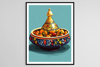 Affiche Tagine – Poster Art de Plat Traditionnel du Moyen-Orient