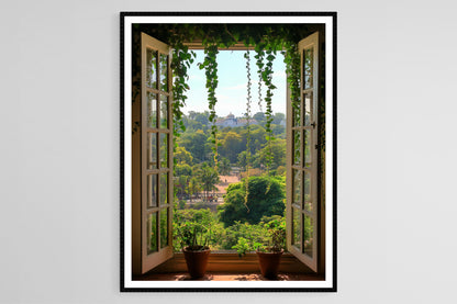Affiche Bengaluru – Poster Art de Cubbon Park et Fenêtres en Vigne