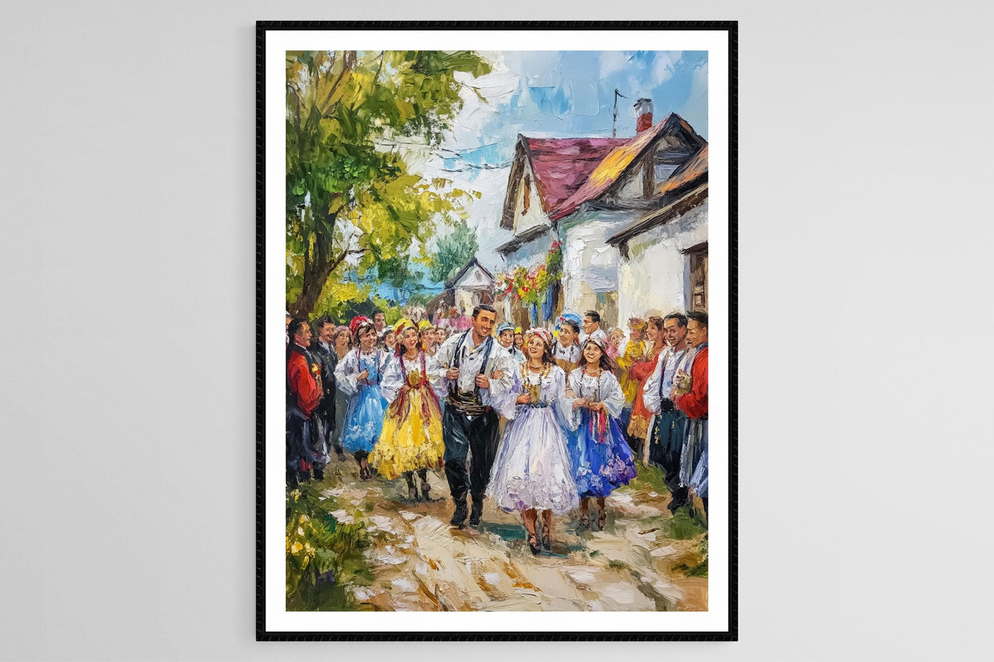 Affiche Mariage Roumain – Poster Costumes Folkloriques et Fête Joyeuse