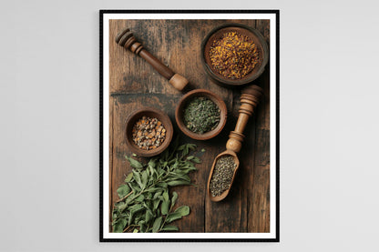 Affiche Ayurveda – Impression d'art sur les herbes curatives et le bien-être