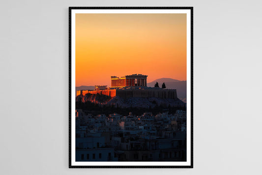 Affiche Athènes – Poster Silhouette de l'Acropole au lever du soleil