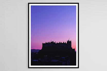Affiche Château d'Édimbourg – Poster Silhouette au crépuscule