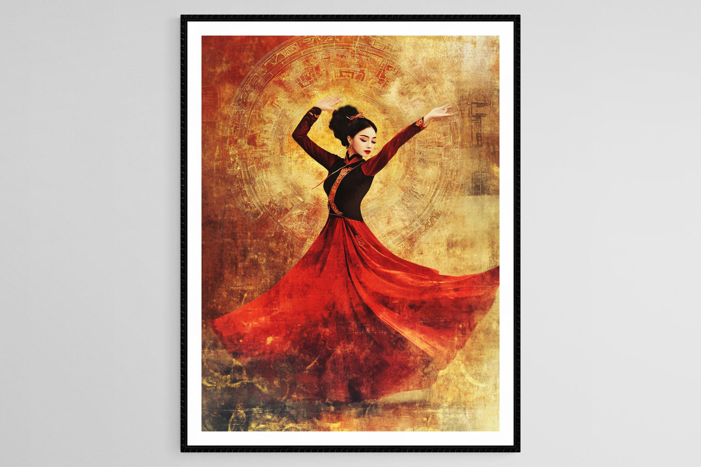 Affiche Danse Traditionnelle Vietnamienne – Poster Costume Ao Dai