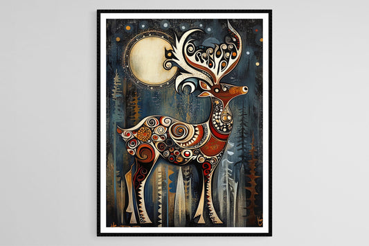 Affiche Renne Haida – Art Poster de Force et Grâce Autochtone