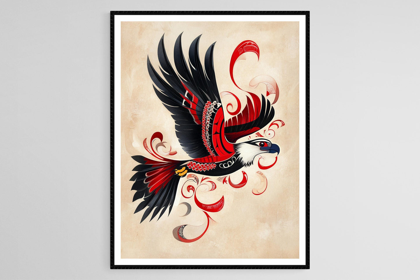 Affiche Aigle Royal Haida – Poster Art Tribal, Symbole de Liberté