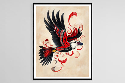 Affiche Aigle Royal Haida – Art Tribal, Symbole de Liberté