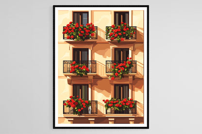 Affiche Sant Jordi – Art Print Catalan, Roses et Livres Romantiques
