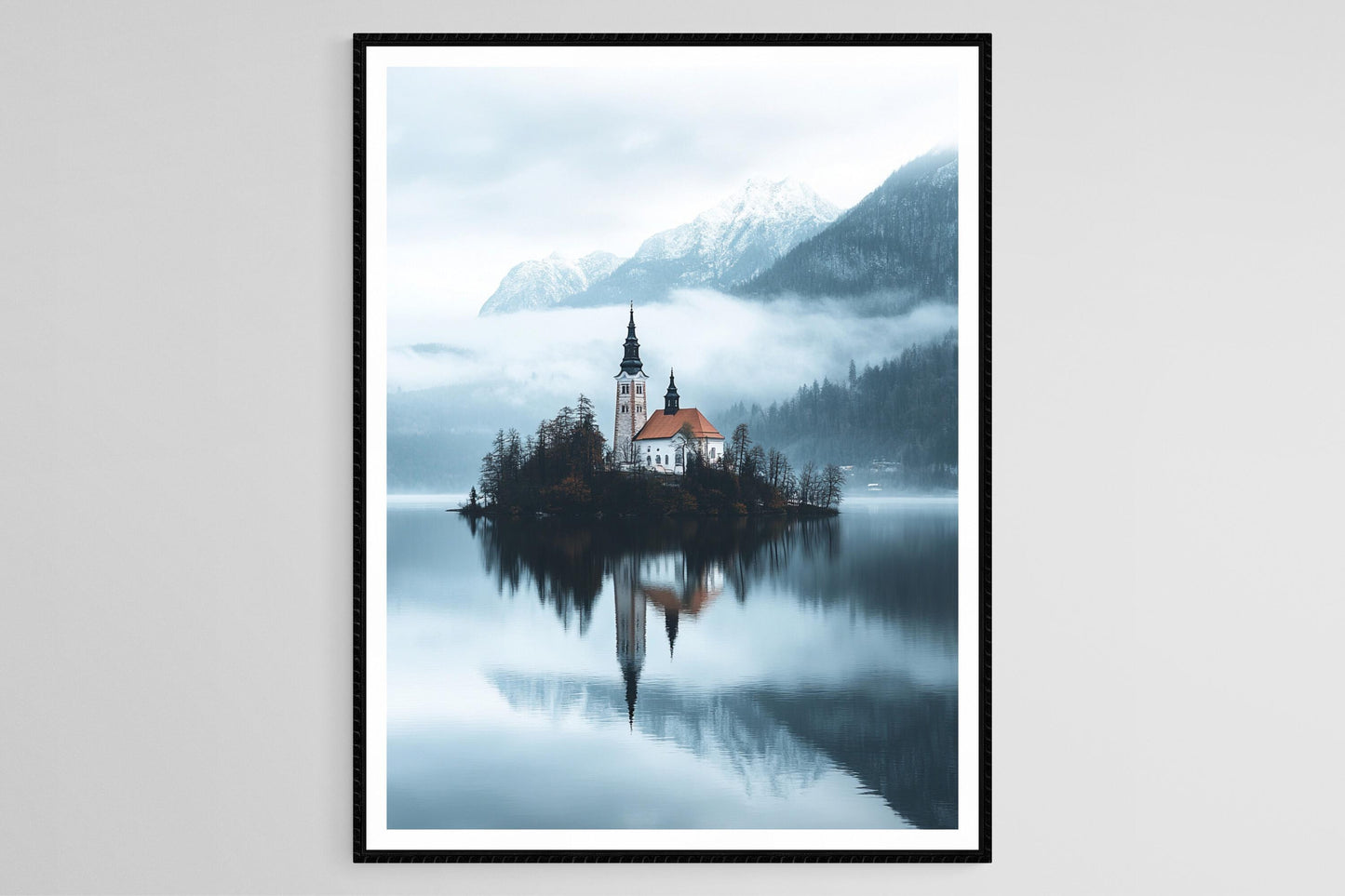 Affiche Lac de Bled – Poster Voyage en Slovénie, Art Paysager Européen